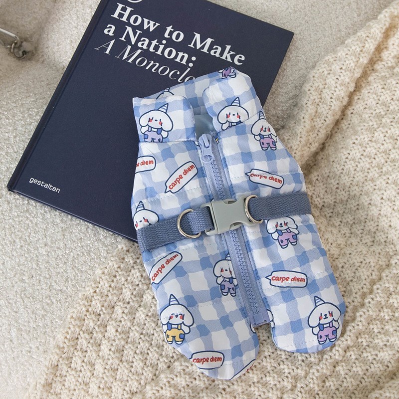 狗狗户外牵引马甲棉衣p秋冬季加厚保暖猫咪两脚冲锋衣宠物衣服