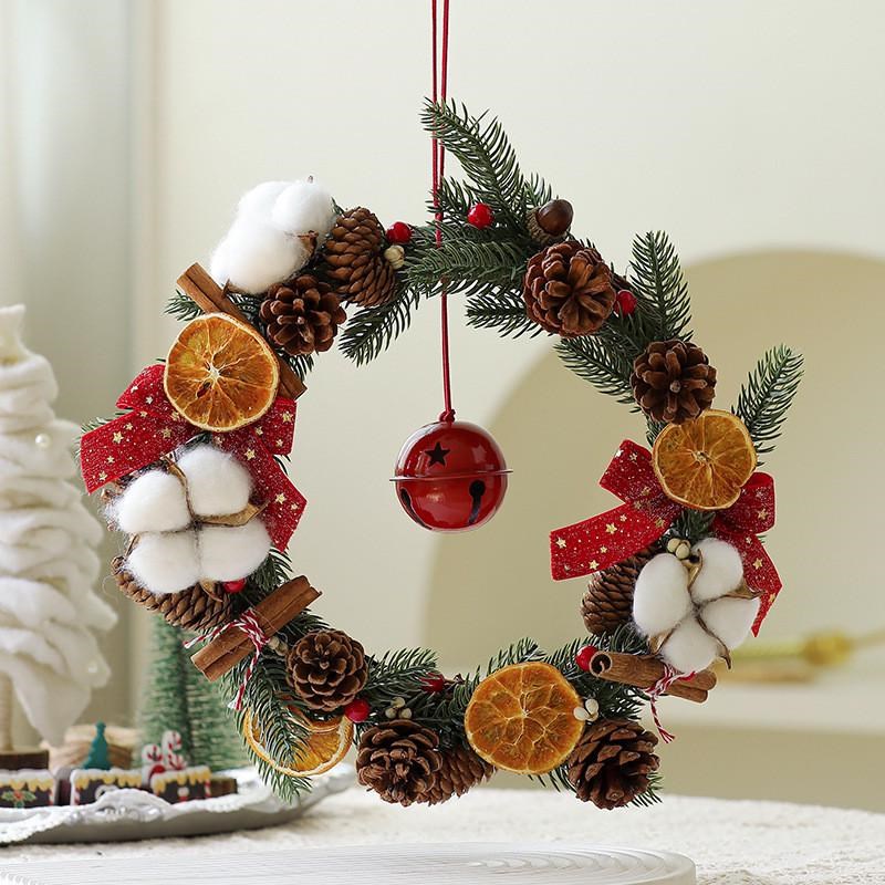 2024新款圣诞花环成品圣诞节圣诞树装饰壁挂花艺门挂装饰品挂件