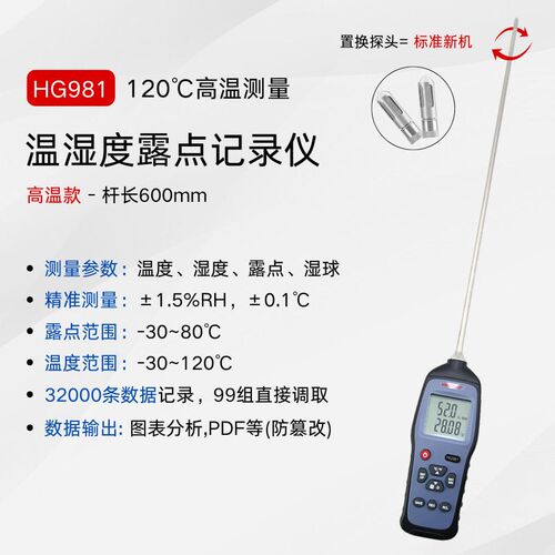 HG970实验室手持温湿度巡检仪国产温湿度测试仪数显温湿度计