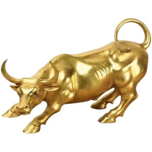 铜牛摆件纯铜旺市牛华尔街牛特大号客厅办公室牛气冲天摆件装 饰品