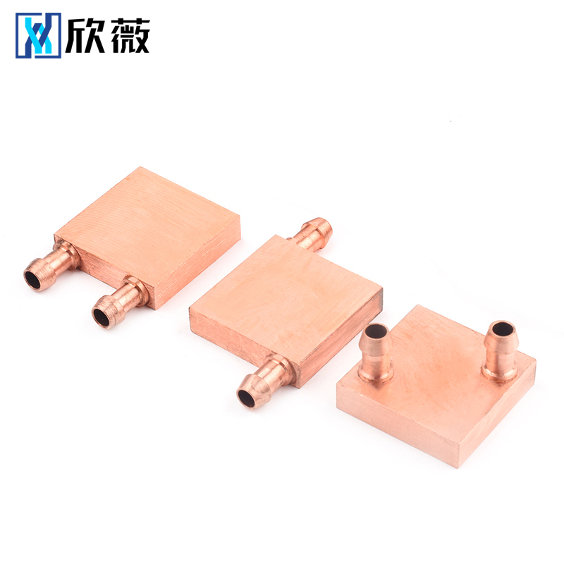 紫铜水冷头40*40 40*8u0 吸热液冷CPU半导体制冷片散热器 模具水