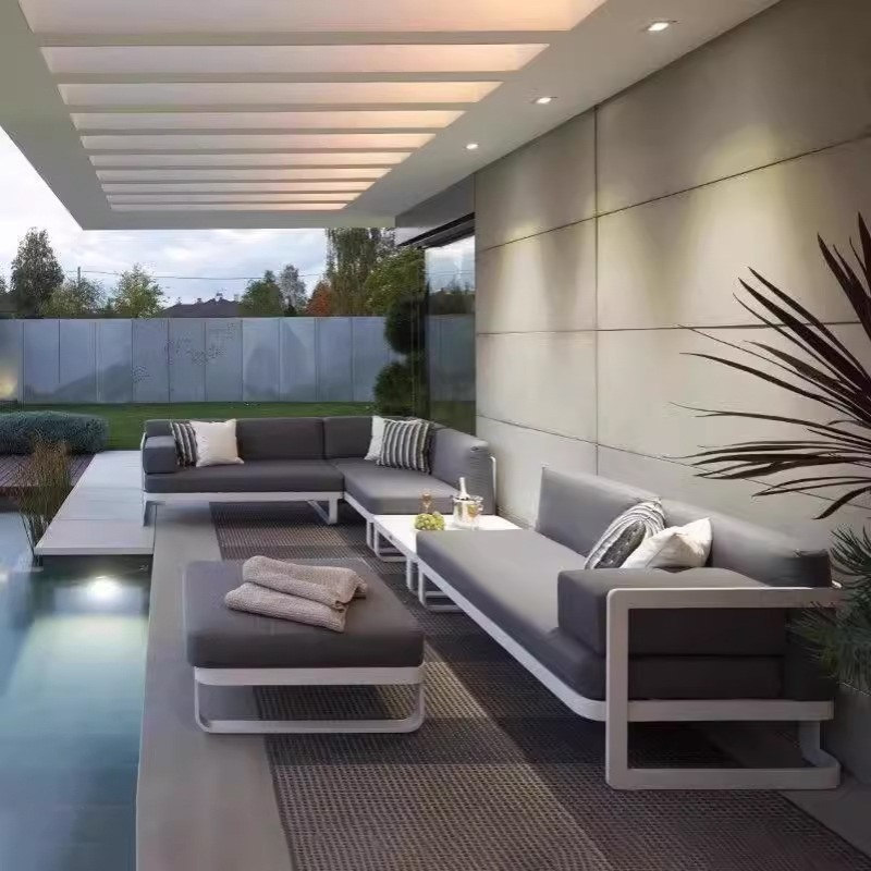 户外铝合金沙发庭院别墅酒店防晒防水休闲露天阳台不锈钢家具组合