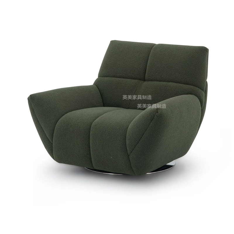 意式设计师客厅单人旋转沙发椅北欧酒店商场别墅接待室网红休闲椅