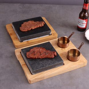 花岗岩热石烤盘岩煎盘烤箱石板火山石石板烧岩牛排加热石烤鳗鱼盘