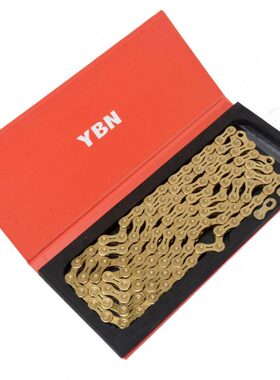 YBN山地自行车链条30速金色半镂空链条10速11速轻量公路车折叠车