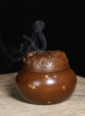复古香炉铜香薰炉仿古禅意家用室内大号中式古典饰品玄关桌面摆件