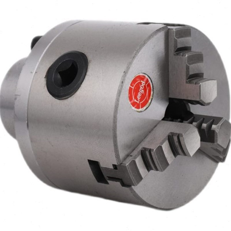 K11/K12/K72国标100mm手动卡盘配法兰盘可安装电机/减速机/光轴用