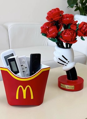 麦当劳笔筒化妆刷钥匙收纳摆件茶几花瓶多功能桌面客厅卧室