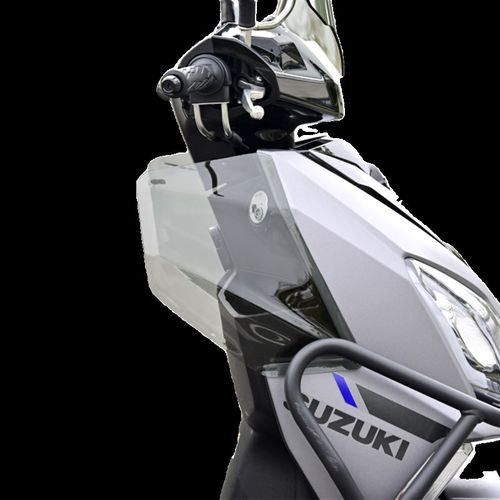 适用铃木uy125腿部风挡改装配件加大侧护板专用风挡挡风被护膝盖