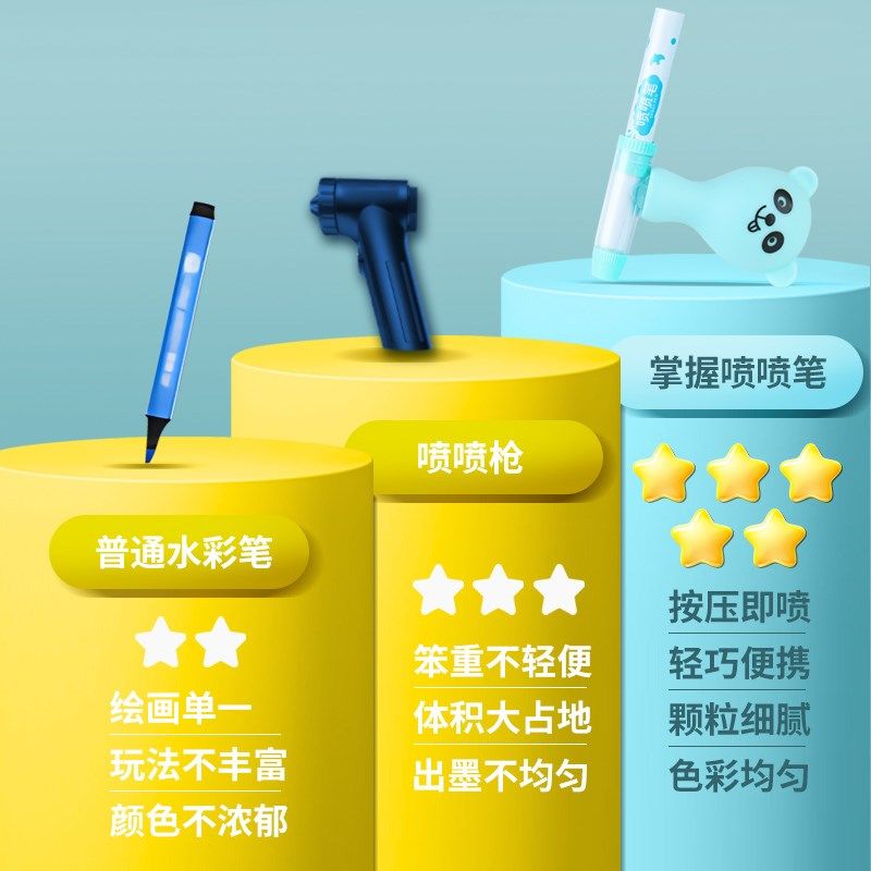 掌握丙烯喷喷笔马克笔软头12色24色幼儿园小学生专用儿童绘画工具,文具电教/文化用品/商务用品,马克笔,淘宝优惠券,粉丝福利购,淘宝优惠卷