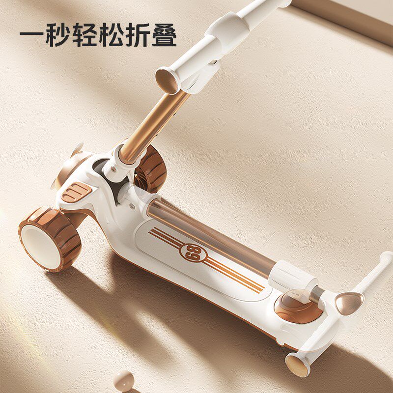 儿童滑板车三合一溜溜车可坐滑可折叠1-3-6岁男女孩宝宝座椅调节