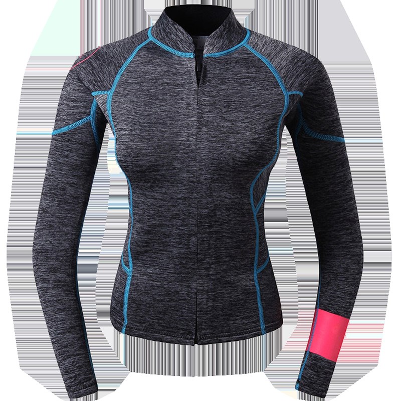 2mm保暖潜水服女大码显瘦水母衣拉链女游泳分体冲浪潜水衣游泳衣