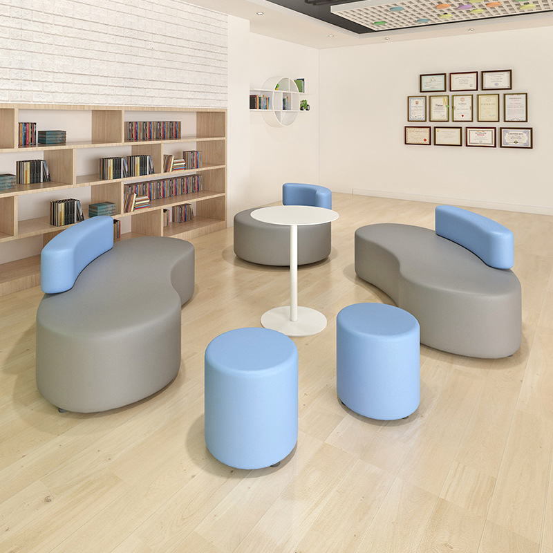 酒店大厅会客接待室创意个性办公室大厅商务洽谈区异形沙发组合凳
