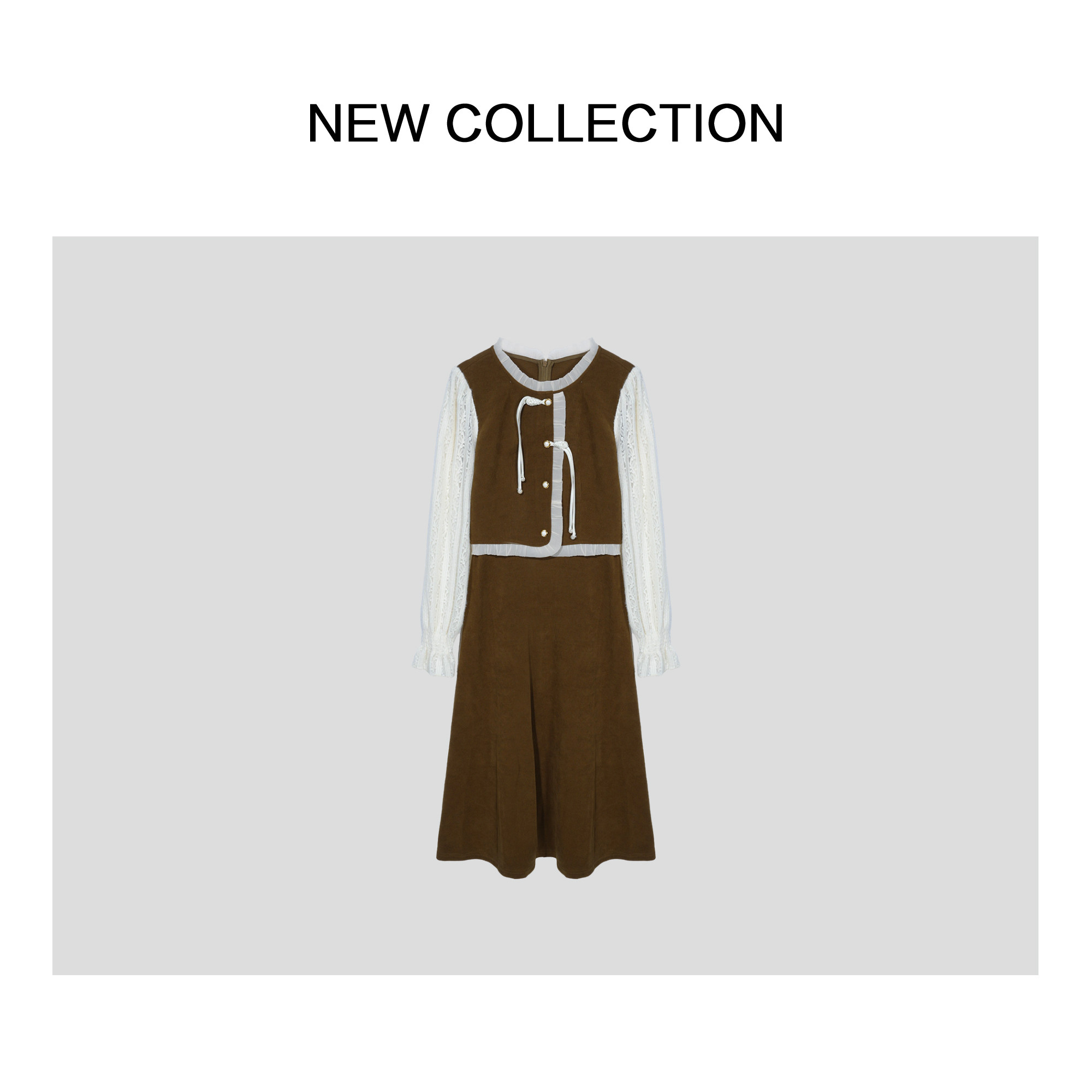 【小玉米专属】新款复古优雅风中厚款装饰性绑带连衣裙 L1F58025,女装/女士精品,连衣裙,淘宝优惠券,粉丝福利购,淘宝优惠卷