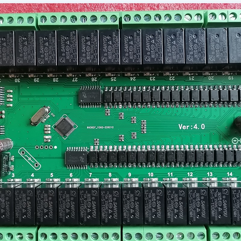 RS232/RS485 串口控制32路继电器模块 控制开关板 IO板