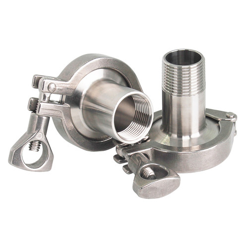 304不锈钢内丝快装接头盲板套装卫生级快速卡箍法兰卡盘螺纹闷板