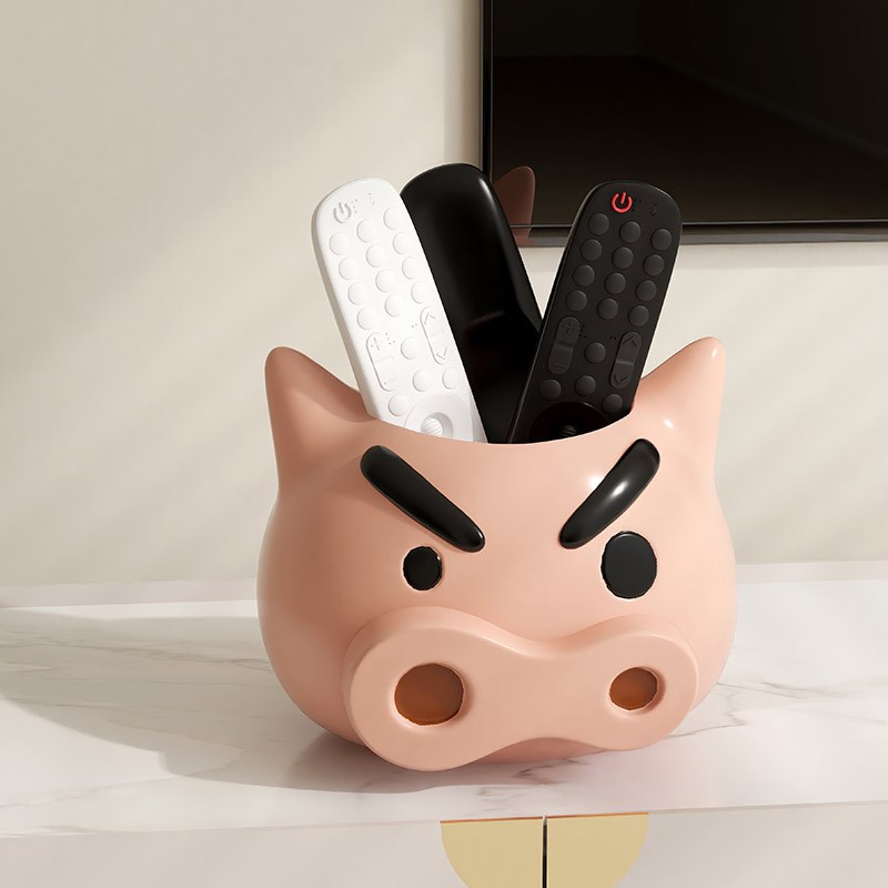 创意肥嘟嘟左卫门客厅茶s几桌面放空调电视遥控器的笔筒玄关收纳
