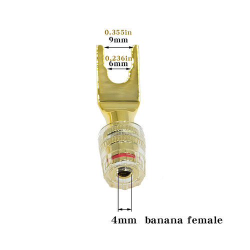 无损纯铜音响插座音箱线插头转换头转接线器Y型叉子转香蕉头母