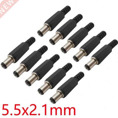 100Pcs 5.5 x 2.1mm Black Plastic DC Male Plug Welding Connec