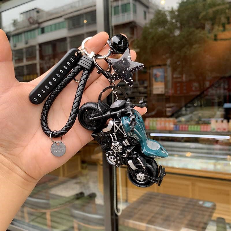 新款摩托车d钥匙扣男士精致汽车钥匙链魔鬼机车模型包包挂件小礼