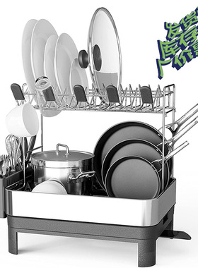 304不锈钢放碗的沥水架水槽上方置物架大号碗筷架带杯架dishrack
