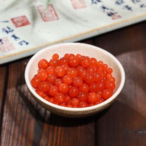 保山南红冰红散珠单珠荧光河湾料珠原矿南红玛瑙圆珠配珠配饰配珠