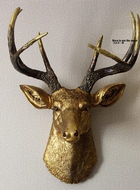 新房创意家居 树脂鹿头墙饰壁挂 新房婚房书房摆设摆件