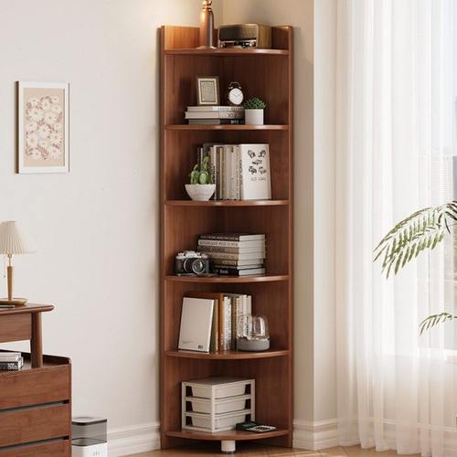 全实木转角书架客厅卧室落地置物架墙角柜转角靠墙三角落地储物架