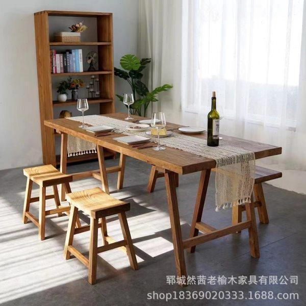 中式老榆木茶桌实木长方形门板餐桌家居简易喝茶公桌椅实木茶桌,商业/办公家具,茶台/茶桌,淘宝优惠券,粉丝福利购,淘宝优惠卷