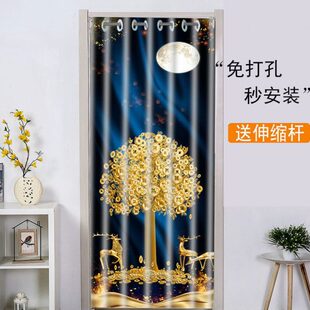 门帘隔断帘免打孔卧室厕所试衣间厨房过道夏季防走冷气门帘定制