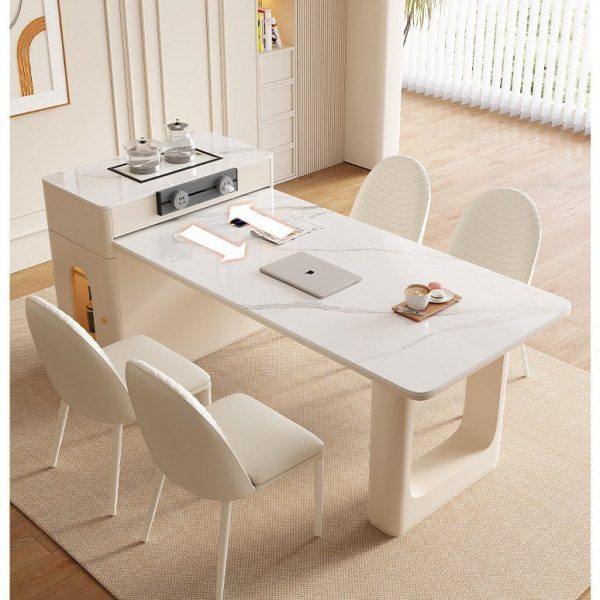 纳雷奶油风中岛台餐桌现简约小户型厨房可伸缩法式轻奢岩板倒台,住宅家具,岛台餐桌,淘宝优惠券,粉丝福利购,淘宝优惠卷