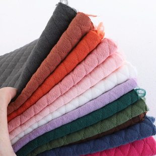 德布棉小格子三层夹丝棉空气层针织绗缝棉面料外套床品床单手工布