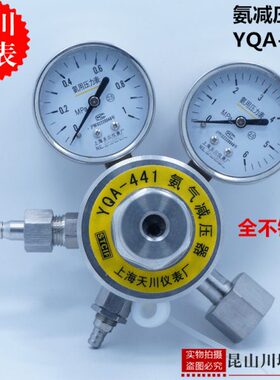 上海天川全不锈钢氨气减压器YQA-441氨气表0-1,6MPA钢瓶减压器阀