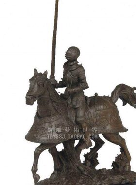 骑士雕塑马盔甲欧洲中世纪古典欧式铜雕塑工艺品创意家居饰品摆件