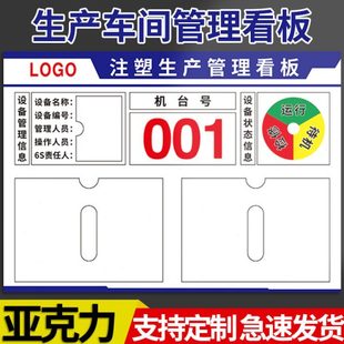 注塑工厂生产车间管理看板公示公告栏亚克力卡槽设备运行状态标识
