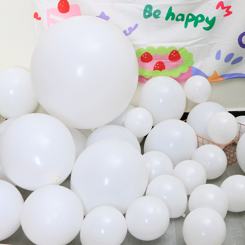 哑光白色气球加厚生日布置纯白圆形5寸小气球10寸1U2寸18寸大汽球