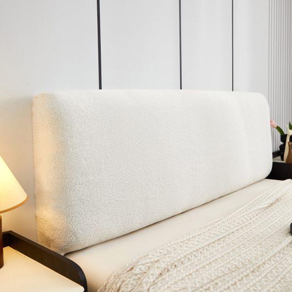 现简约风床头套罩软包舒棉绒床靠背罩套弹力全包防尘罩床防灰罩,居家布艺,床头罩,淘宝优惠券,粉丝福利购,淘宝优惠卷