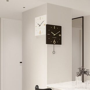 2024新款钟表挂钟客厅家用转角时针客厅时尚创意拐角个性静音双面