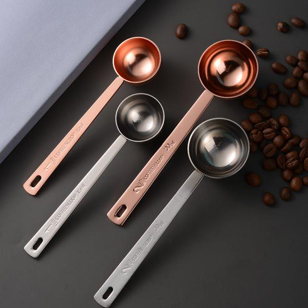 不锈钢量长柄果粉勺15毫升奶粉勺子咖啡厨房刻度计量勺量匙30ml