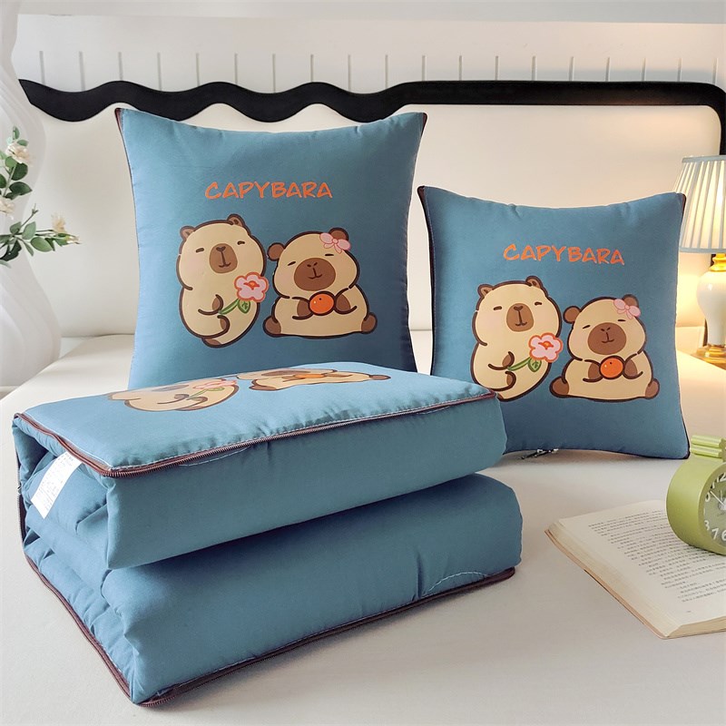 抱枕被子两用多功能车载卡u皮巴拉加厚办公室午睡枕头汽车折叠靠