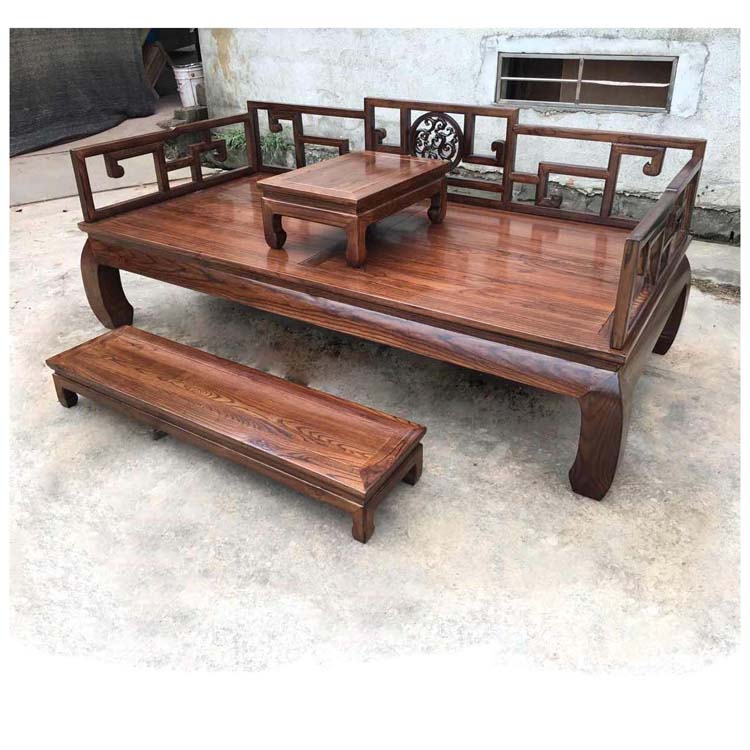 实木罗汉床简约新中式客厅三人沙发E双人躺椅小户型禅意睡榻贵妃