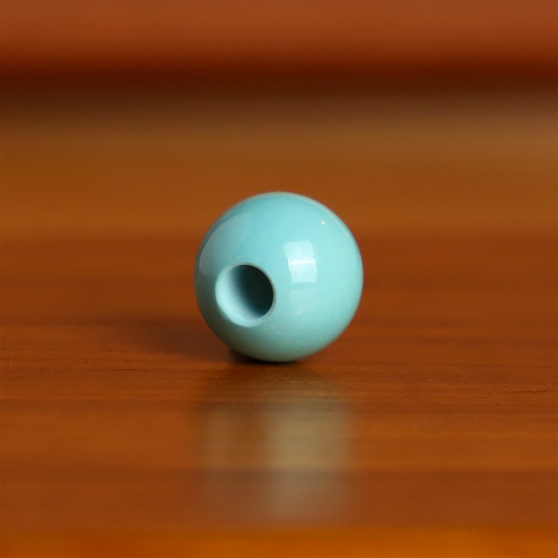 远廷 原矿绿松i石配珠大孔珠散珠高瓷蓝绿干净少铁线 精修孔道配