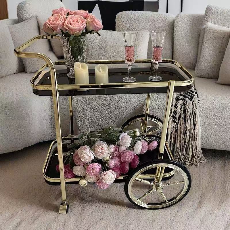 轻奢餐车收纳置物架客厅卧室卫生A间移动小推车沙发边几酒吧茶水