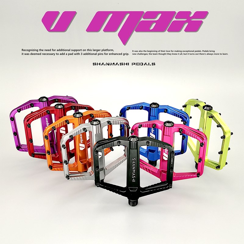 山马士VMAX抛光轻量猛男粉公路山地自行车轴承折叠W车改装脚蹬防