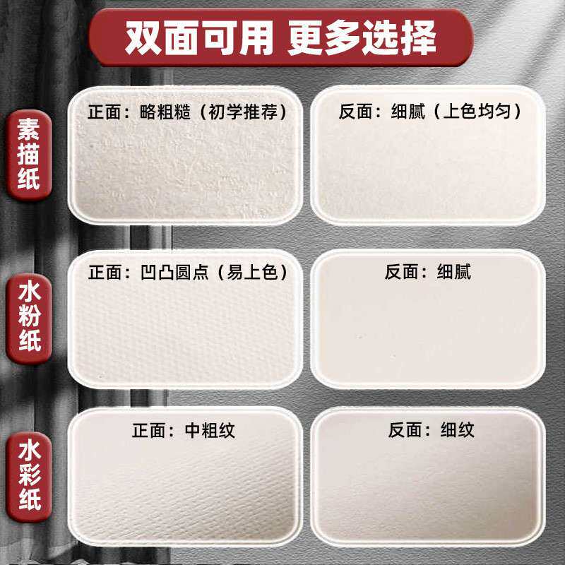 W8F1000张素描纸8k美术生画室八开4k四开专业水粉木浆水彩纸180g