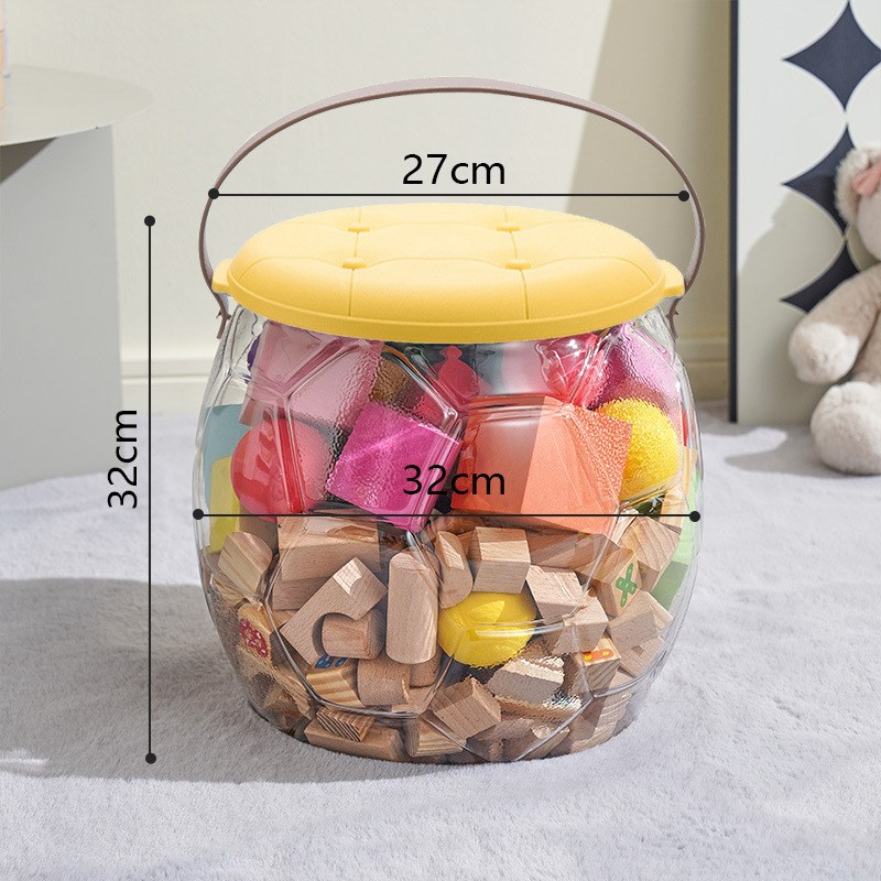 娃娃创意c足球透明收纳凳毛绒玩具公仔收纳储物箱儿童玩具收纳神