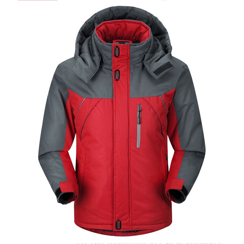 加绒加厚棉衣男冬季冲锋衣防风保暖棉服外套K大码工作服男定制log