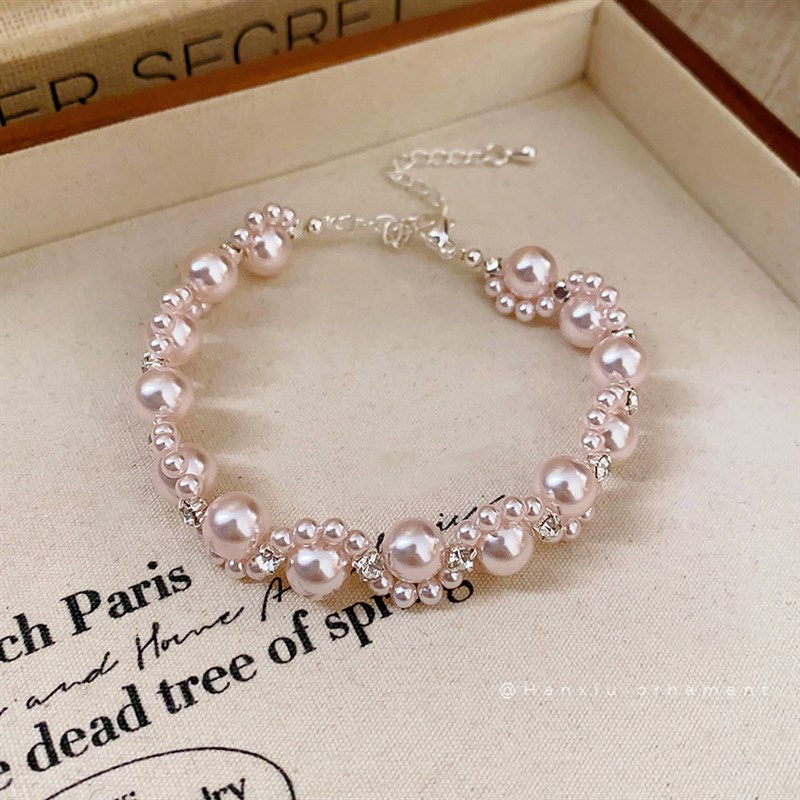 法式珍珠镶钻缠绕手链轻奢高级感手D环时尚百搭设计感小众手饰