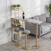 北欧轻奢岩板家用吧台桌客厅隔断柜酒架一体小户型靠墙高脚桌椅