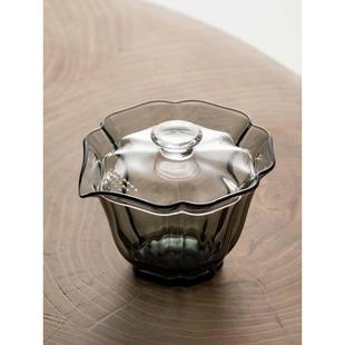 高档透明过滤耐热百财玻璃手工盖碗泡茶茶碗茶杯单个功夫茶具茶壶